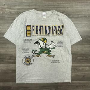 Vintage Notre Dame Shirt Mens Large Double Sided College Football 90s USA